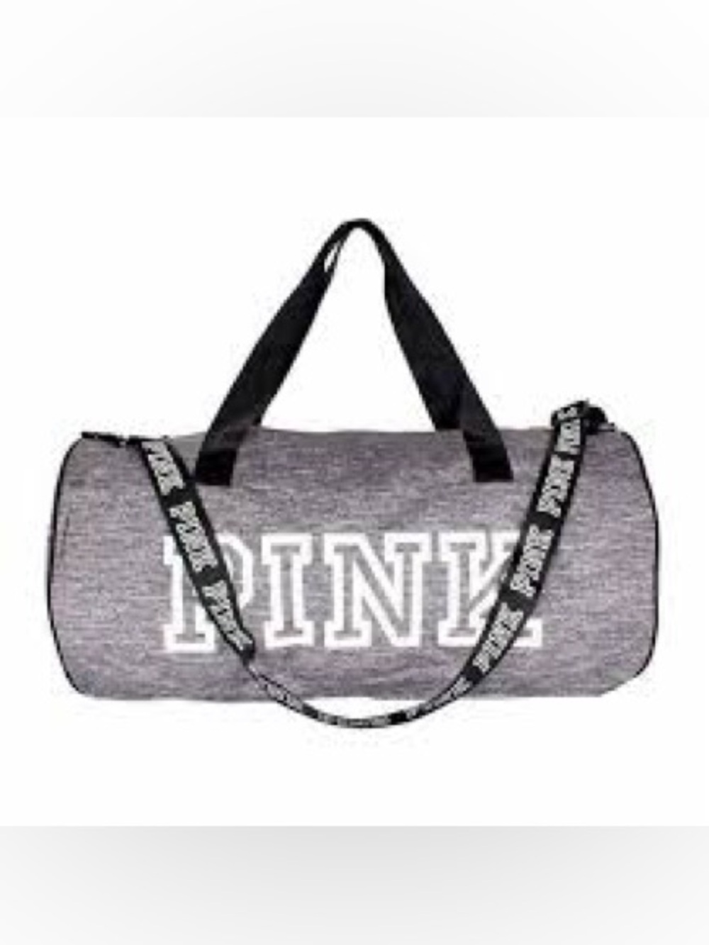 Unused PINK by Victoria’s Secret Black & Gray Embossed Strap Duffle